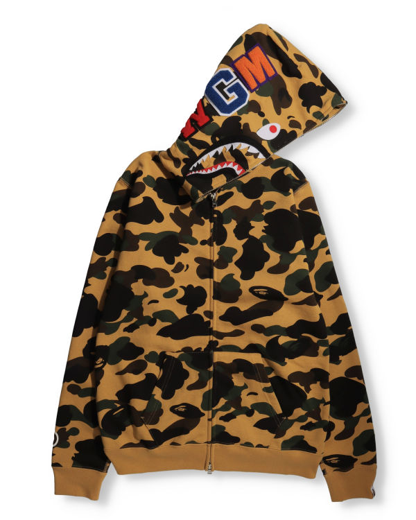 Sudadera Con Capucha Bape 1st Camo Shark Full Zip Mujer Kaki | 432167-GXA