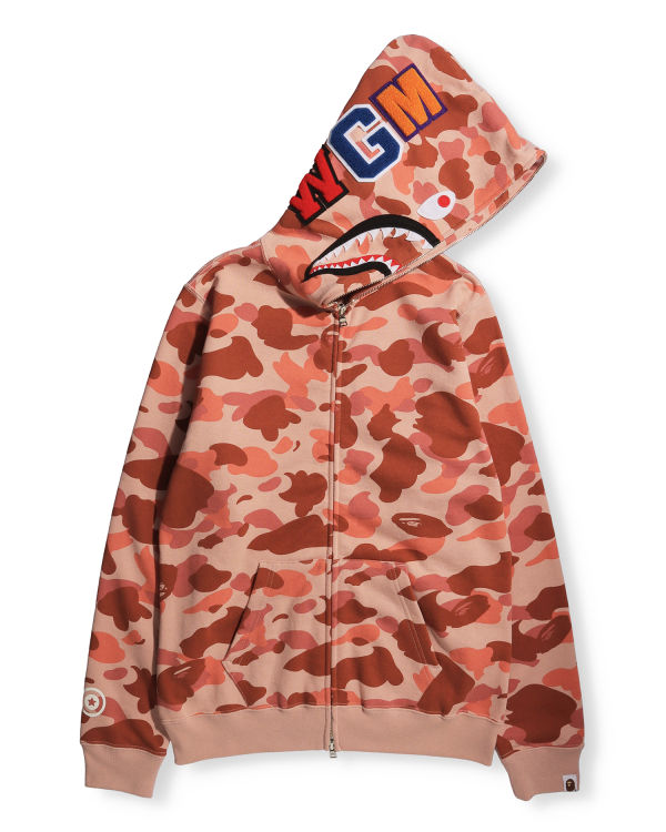 Sudadera Con Capucha Bape 1st Camo Shark Full Zip Mujer Rosas | 516987-NIV