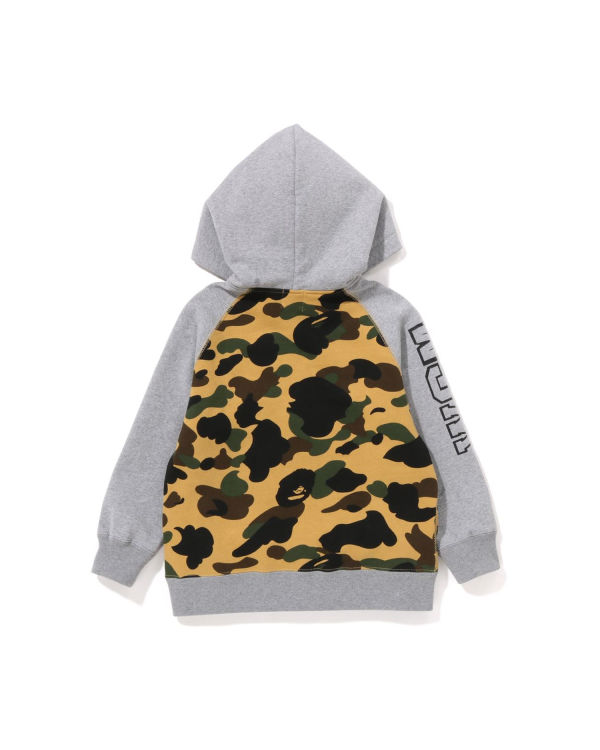 Sudadera Con Capucha Bape 1st Camo Shark Patch Zip Niños Amarillos | 716042-WMR