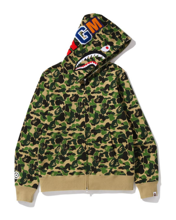 Sudadera Con Capucha Bape ABC Camo Shark Full Zip Hombre Verdes | 037218-YBJ