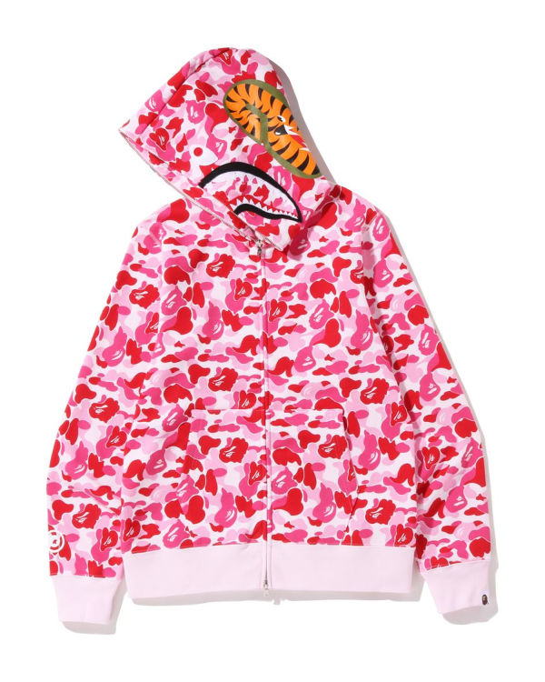 Sudadera Con Capucha Bape ABC Camo Shark Full Zip Hombre Rosas | 280617-IOY