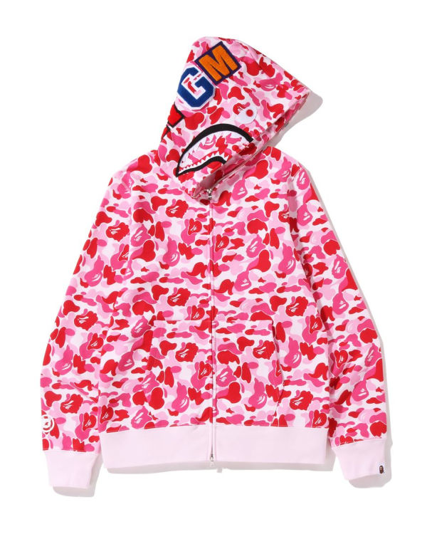 Sudadera Con Capucha Bape ABC Camo Shark Full Zip Hombre Rosas | 280617-IOY