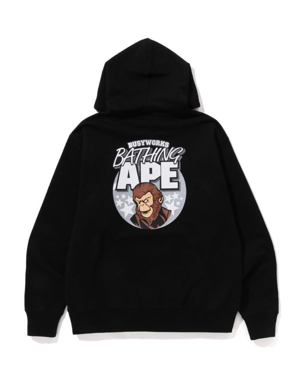 Sudadera Con Capucha Bape Ape Relaxed Fit Pullover Hombre Negros | 957324-BND