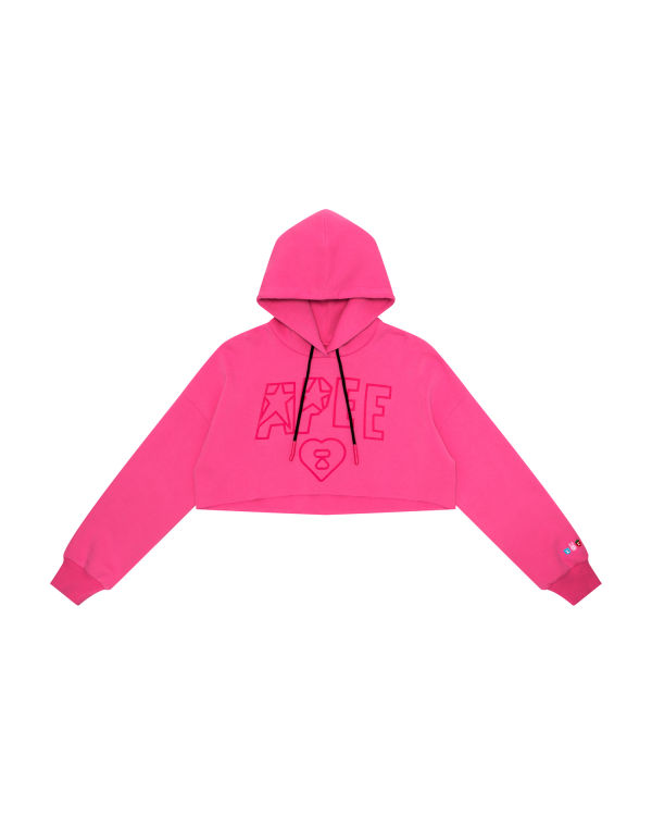 Sudadera Con Capucha Bape Apee logo cropped hoody Mujer Rosas | 470953-WXH