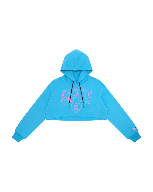 Sudadera Con Capucha Bape Apee logo cropped hoody Mujer Azules | 496051-MPF