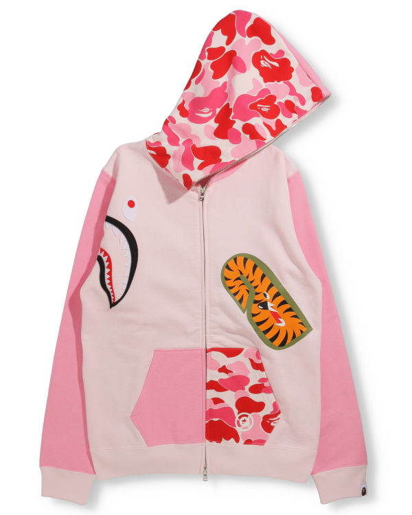 Sudadera Con Capucha Bape Big ABC Camo Multi Shark Full Zip Mujer Rosas | 196357-RZU