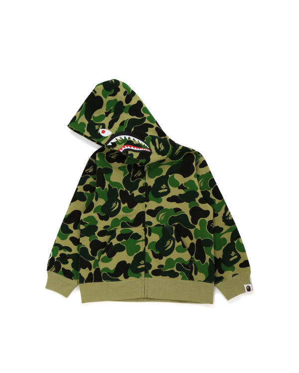 Sudadera Con Capucha Bape Big ABC Camo Shark Zip Niños Verdes | 078642-DZQ