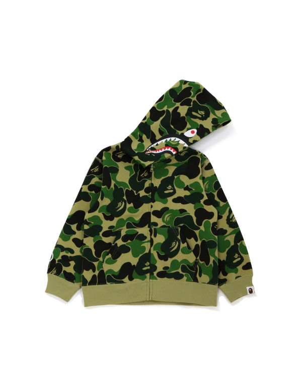 Sudadera Con Capucha Bape Big ABC Camo Shark Zip Niños Verdes | 078642-DZQ