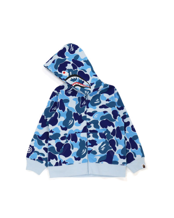 Sudadera Con Capucha Bape Big ABC Camo Shark Zip Niños Azules | 186402-ZPY