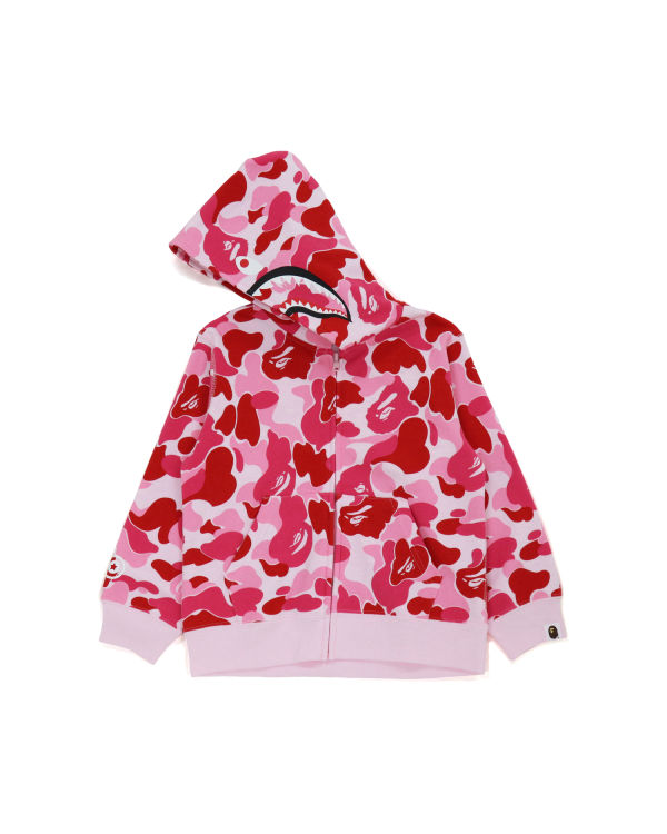 Sudadera Con Capucha Bape Big ABC Camo Shark Zip Niños Rosas | 795842-FWG