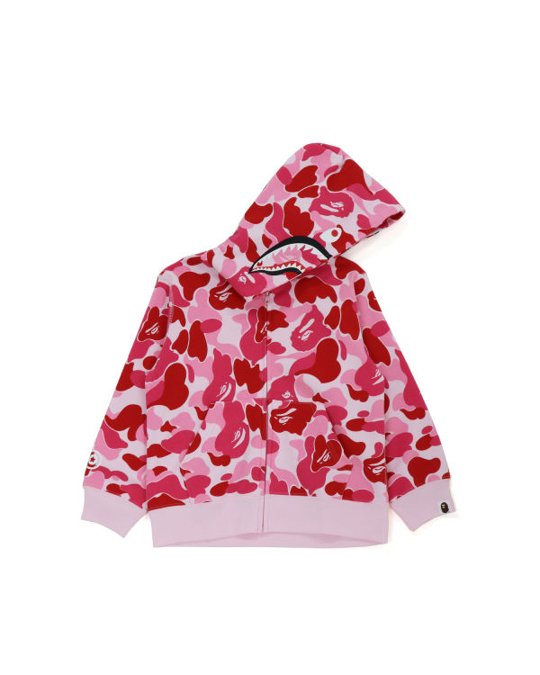 Sudadera Con Capucha Bape Big ABC Camo Shark Zip Niños Rosas | 795842-FWG