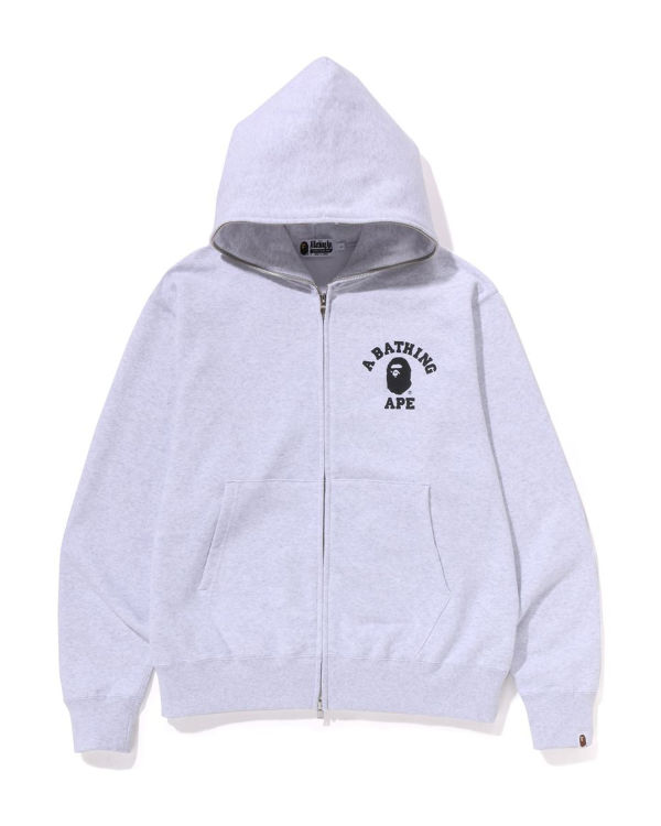 Sudadera Con Capucha Bape College Relaxed Fit Full Zip Hombre Grises Claro | 579230-GFR