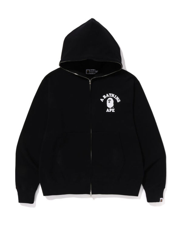 Sudadera Con Capucha Bape College Relaxed Fit Full Zip Hombre Negros | 923476-LVR