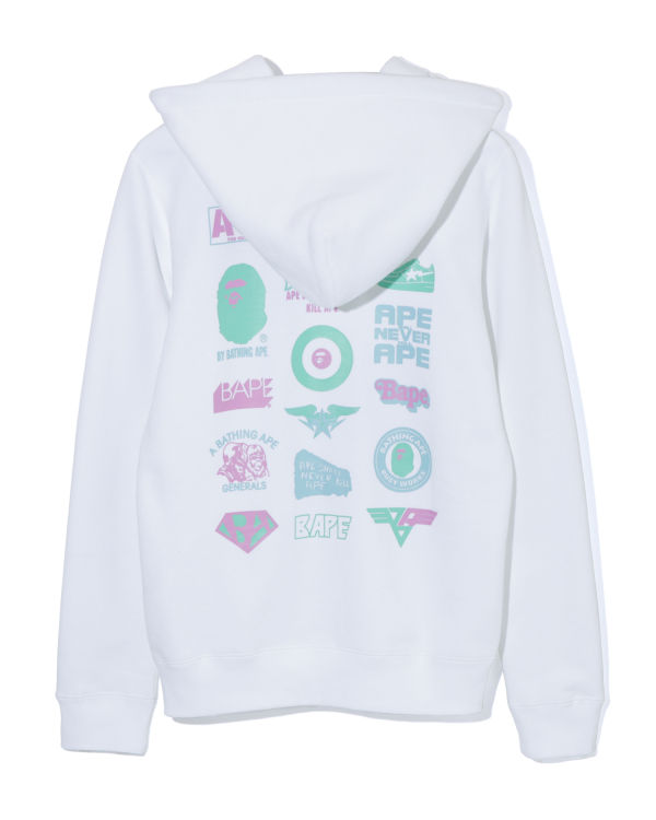 Sudadera Con Capucha Bape Colours multi logo zip Mujer Blancos | 028349-VOF