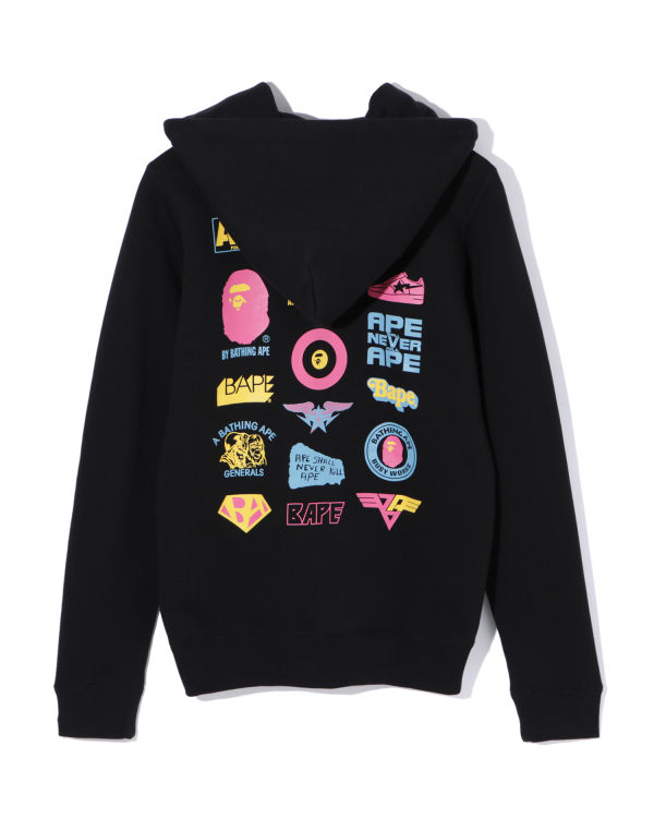 Sudadera Con Capucha Bape Colours multi logo zip Mujer Negros | 197063-FWY