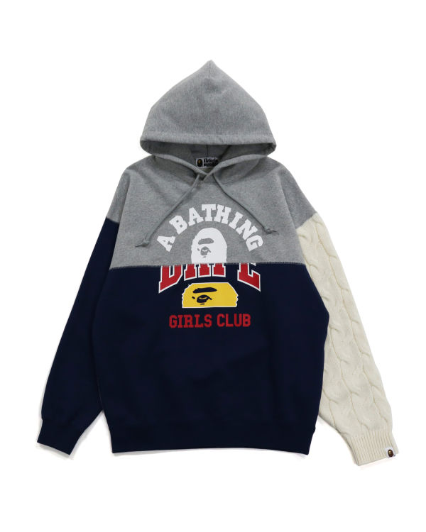 Sudadera Con Capucha Bape Docking Cable Sleeve Oversized Pullover Mujer Grises | 937685-JPT