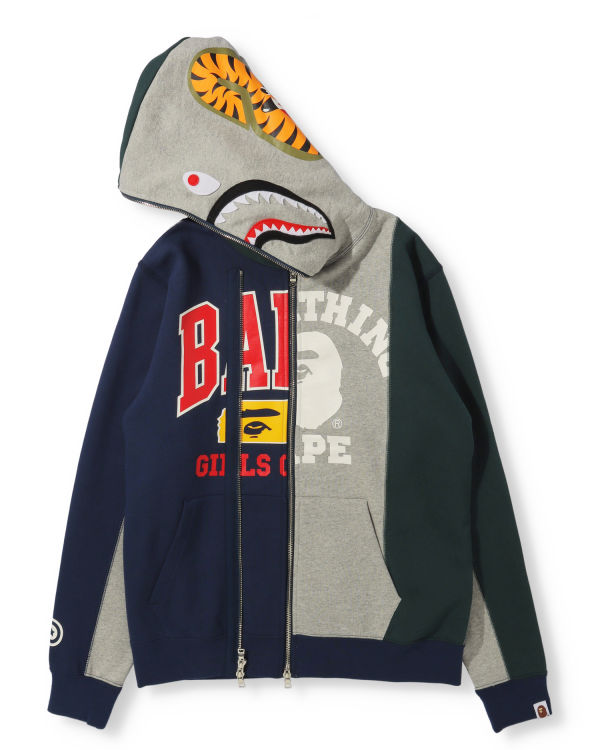 Sudadera Con Capucha Bape Docking Shark Full Zip Mujer Grises | 246150-WJR