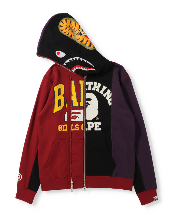 Sudadera Con Capucha Bape Docking Shark Full Zip Mujer Negros | 470625-CMD