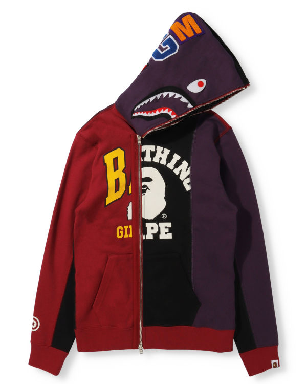 Sudadera Con Capucha Bape Docking Shark Full Zip Mujer Negros | 470625-CMD