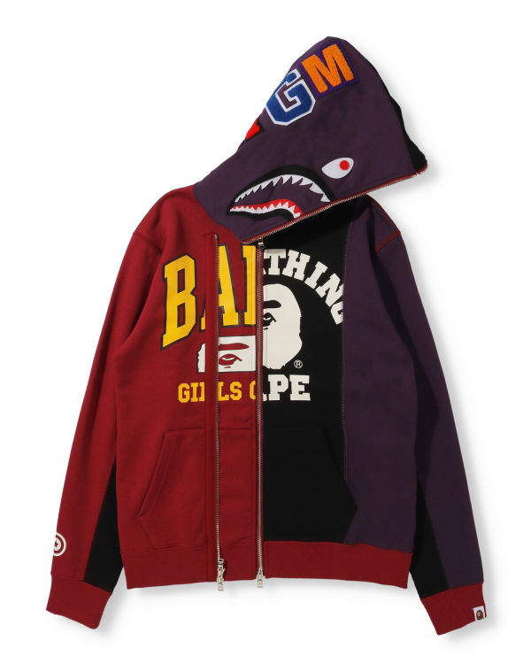 Sudadera Con Capucha Bape Docking Shark Full Zip Mujer Negros | 470625-CMD