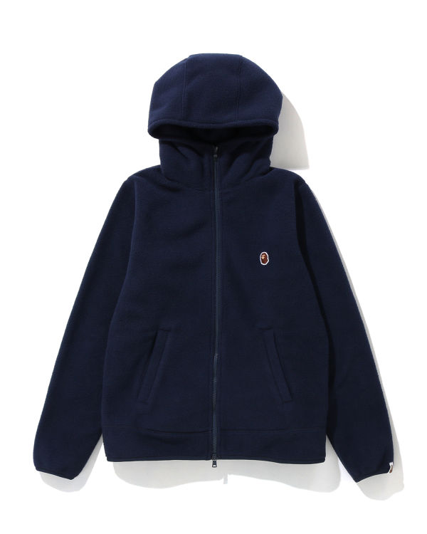 Sudadera Con Capucha Bape Fleece one point zip Mujer Azul Marino Azules | 609427-ICS