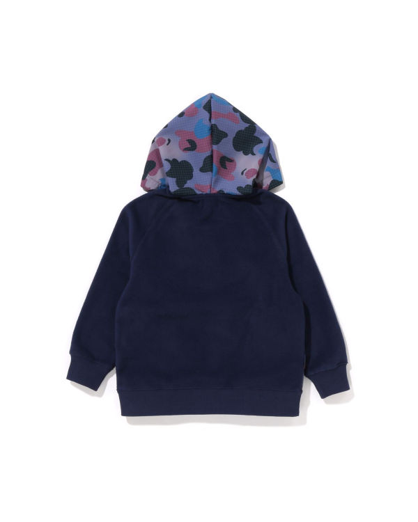 Sudadera Con Capucha Bape Grid Camo Half Snap Fleece Pullover Niños Azul Marino Azules | 098465-UCF