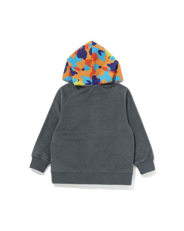 Sudadera Con Capucha Bape Grid Camo Half Snap Fleece Pullover Niños Grises | 469503-NPU