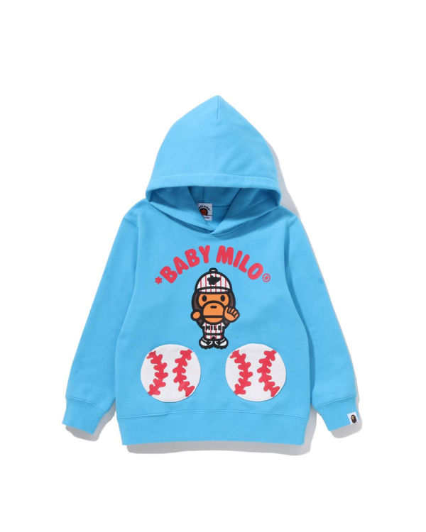 Sudadera Con Capucha Bape Milo Baseball Pullover Niños Azules | 726031-NRB