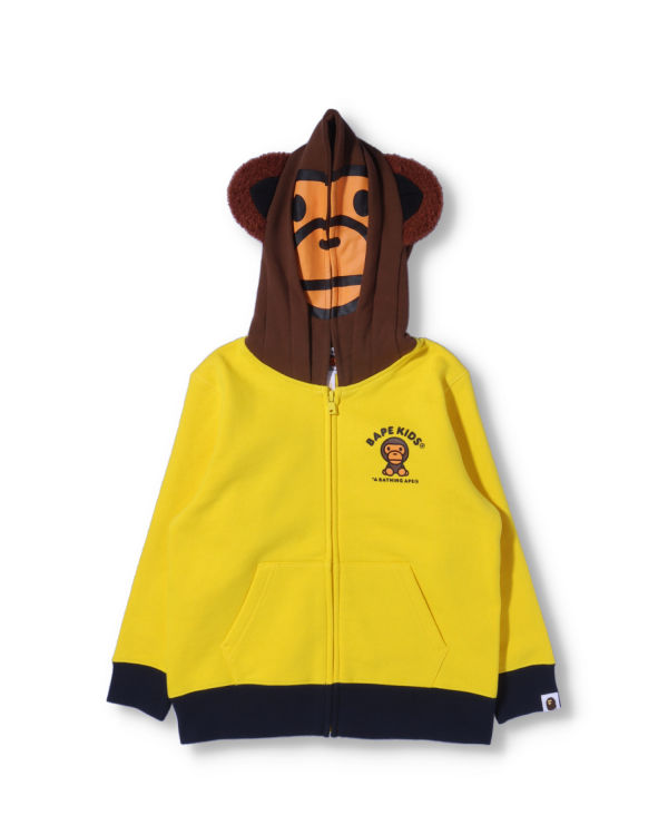 Sudadera Con Capucha Bape Milo Friends Zip Niños Amarillos | 067389-IQR