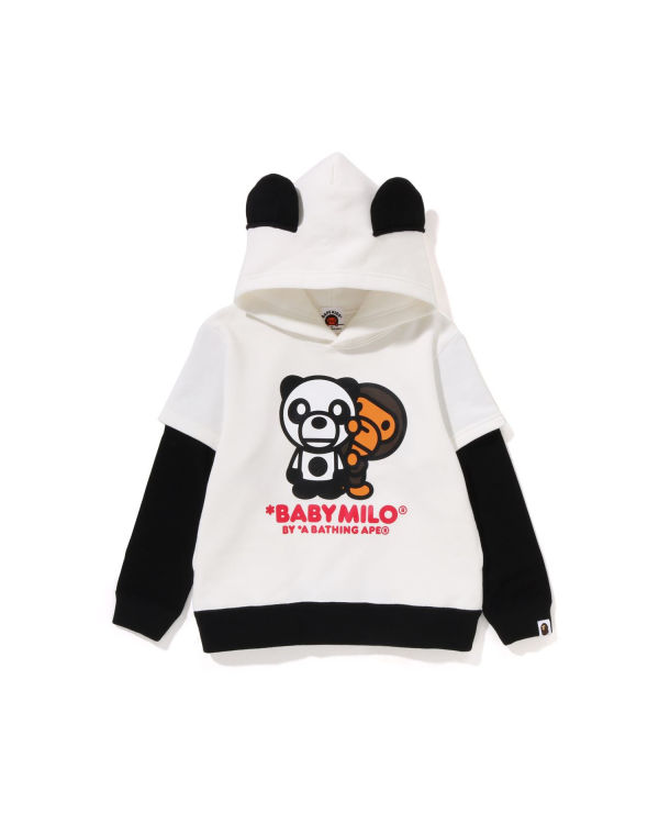 Sudadera Con Capucha Bape Milo Panda Layered Pullover Niños Blancos | 607483-NYM