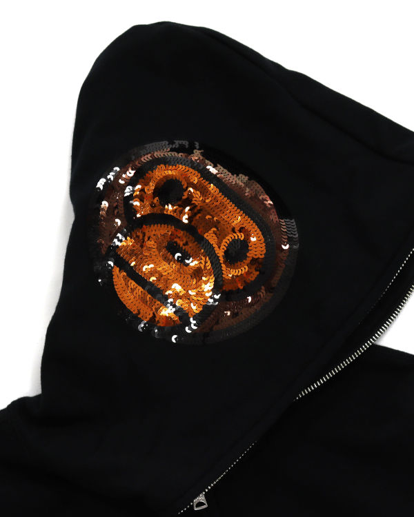 Sudadera Con Capucha Bape Milo Sequin Full Zip Mujer Negros | 346785-QFA