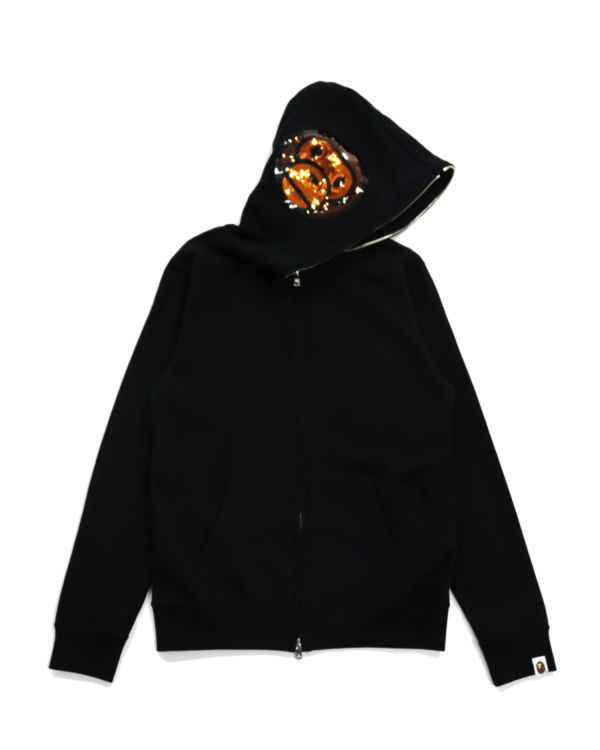 Sudadera Con Capucha Bape Milo Sequin Full Zip Mujer Negros | 346785-QFA