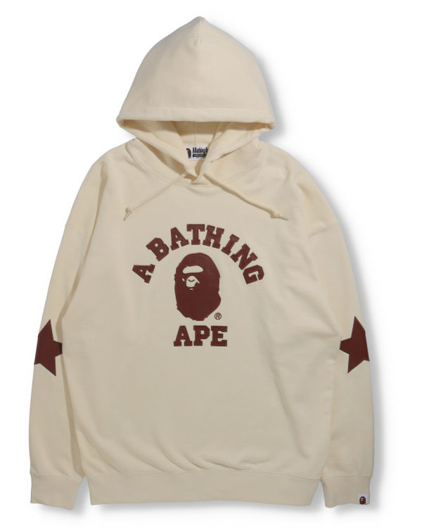 Sudadera Con Capucha Bape Patched Oversized Pullover Mujer Blancos | 583617-DZL