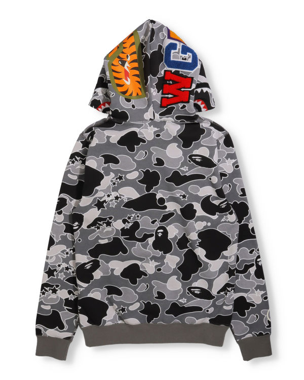 Sudadera Con Capucha Bape STA Camo Shark Full Zip Mujer Negros | 683072-GOM