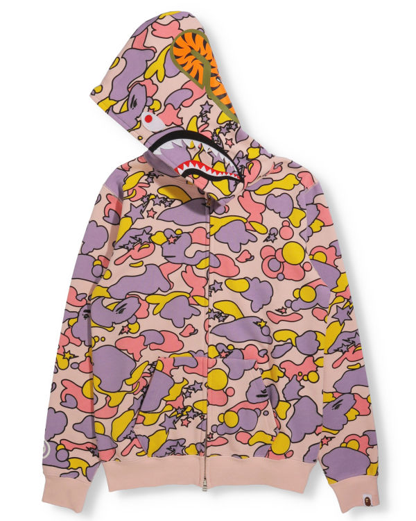 Sudadera Con Capucha Bape STA Camo Shark Full Zip Mujer Rosas | 963745-FDT