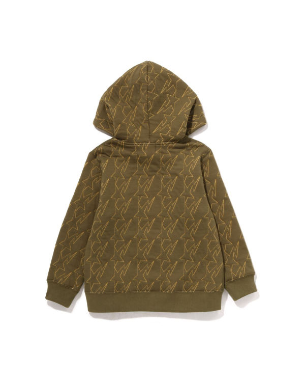 Sudadera Con Capucha Bape STA Quilting Zip Niños Verdes | 895732-TFQ