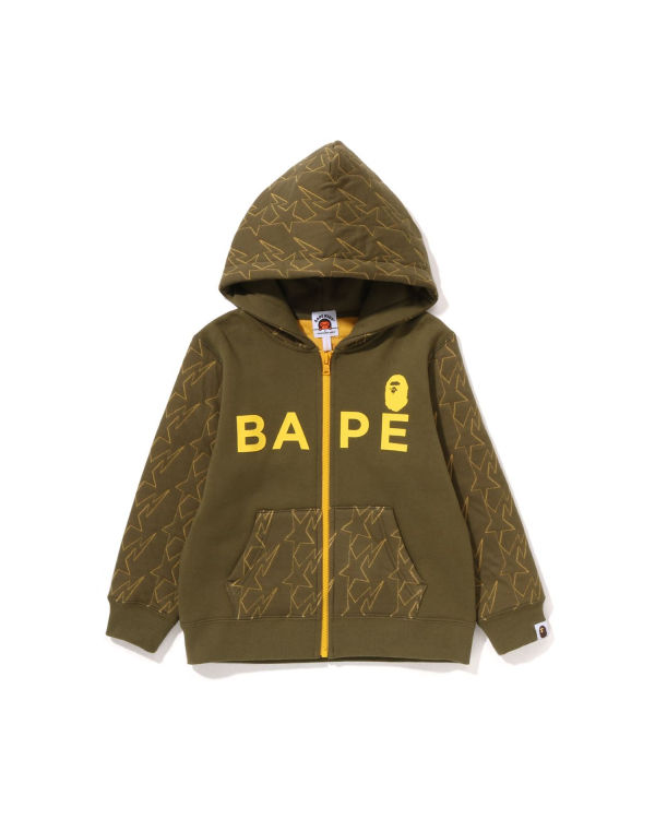 Sudadera Con Capucha Bape STA Quilting Zip Niños Verdes | 895732-TFQ