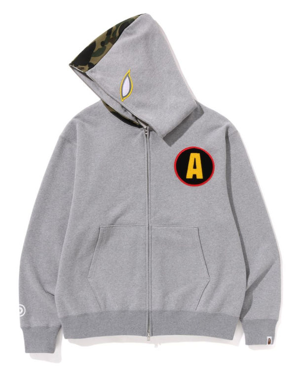 Sudadera Con Capucha Bape Shadow Relaxed Fit Full Zip Hombre Grises | 509763-OZR