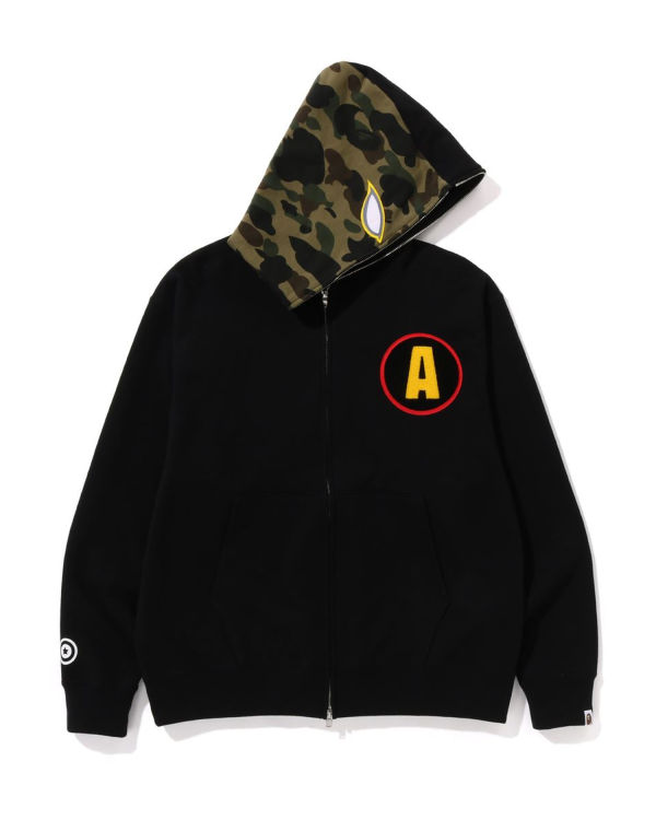 Sudadera Con Capucha Bape Shadow Relaxed Fit Full Zip Hombre Negros | 618572-ZVI