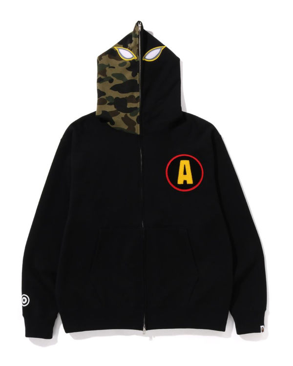 Sudadera Con Capucha Bape Shadow Relaxed Fit Full Zip Hombre Negros | 618572-ZVI