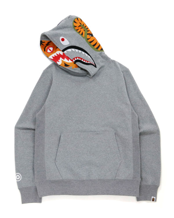 Sudadera Con Capucha Bape Shark Inside Tiger Pullover Hombre Grises | 306742-RYQ