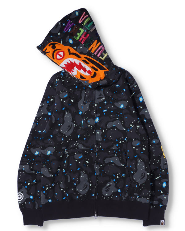 Sudadera Con Capucha Bape Space Camo Tiger Full Zip Hombre Negros | 502317-YUZ