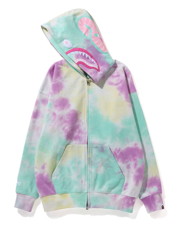 Sudadera Con Capucha Bape Tie-Dye Shark Oversized Full Zip Mujer Multicolor | 916548-XLU