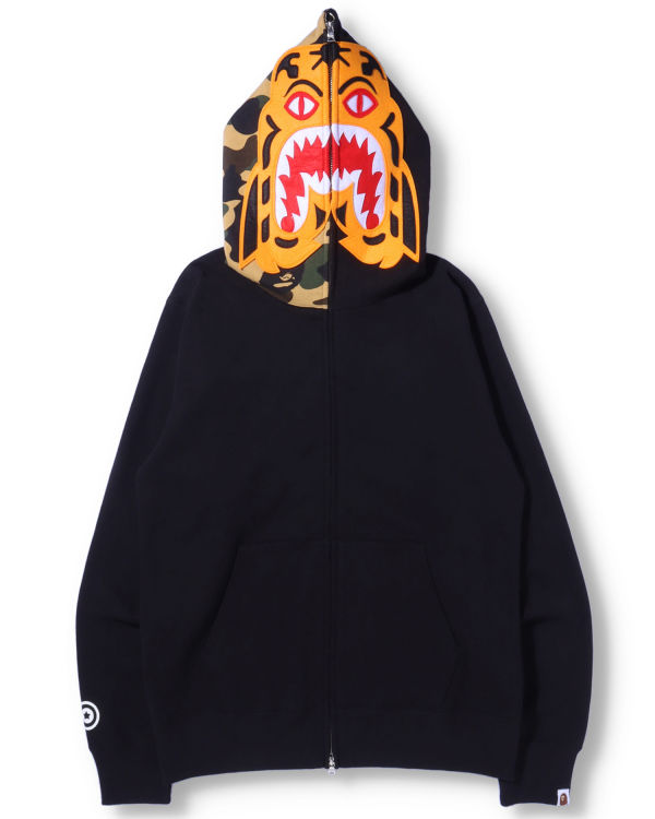 Sudadera Con Capucha Bape Tiger Full Zip Hombre Negros | 032481-GTA