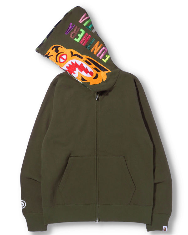 Sudadera Con Capucha Bape Tiger Full Zip Hombre Verdes | 729461-ZJI