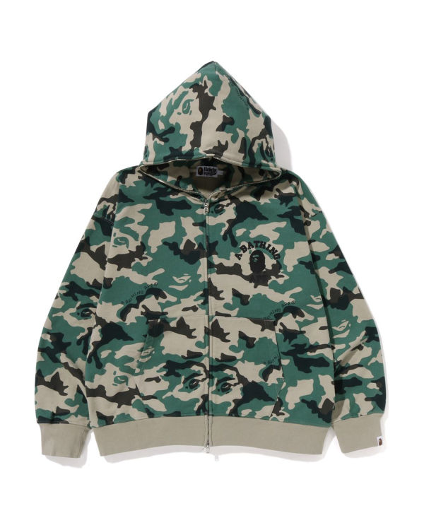 Sudadera Con Capucha Bape Woodland Camo Loose Fit Full Zip Hombre Verdes | 158903-HYX