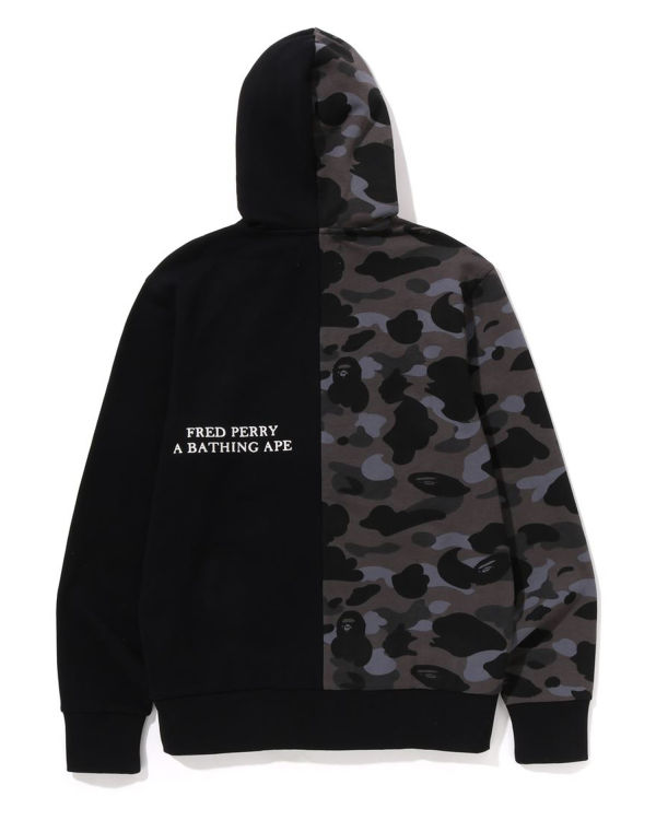 Sudadera Con Capucha Bape X Fred Perry Color Camo Zip Hombre Negros | 384179-OGF