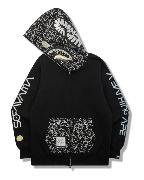 Sudadera Con Capucha Bape X Hajime Sorayama Shark Full Zip Hombre Negros | 190478-MTC