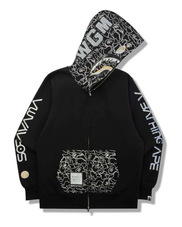 Sudadera Con Capucha Bape X Hajime Sorayama Shark Full Zip Hombre Negros | 190478-MTC