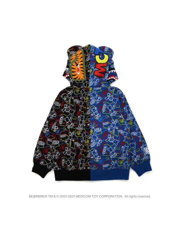 Sudadera Con Capucha Bape X Medicom Toy Camo BE@R Shark Half Zip Niños Negros Azules | 789643-FUJ